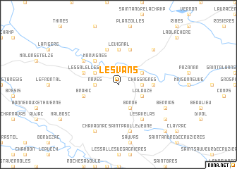 map of Les Vans
