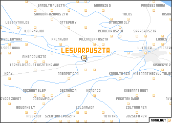 map of Lesvárpuszta