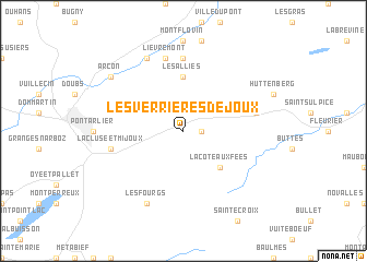 map of Les Verrières-de-Joux