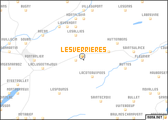 map of Les Verrières