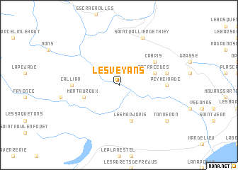 map of Les Veyans