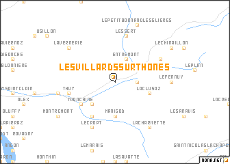 map of Les Villards-sur-Thônes