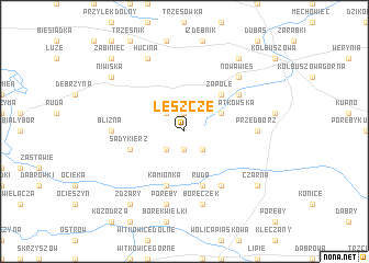 map of Leszcze