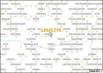 map of Łeszczyn