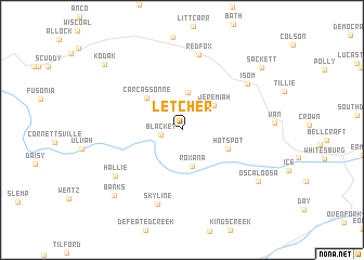 map of Letcher