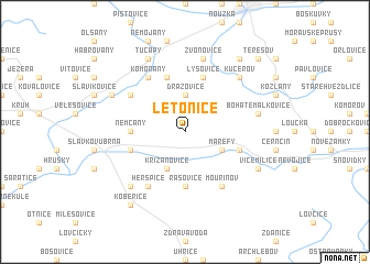 map of Letonice
