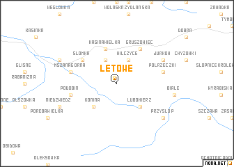 map of Łętowe