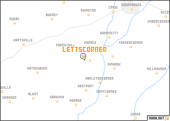 map of Letts Corner