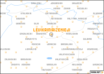 map of Levikainiai Žemieji