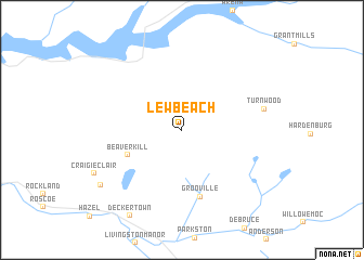 map of Lewbeach