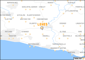 map of Lewes