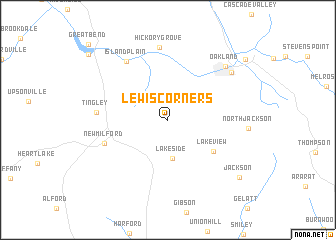 map of Lewis Corners