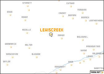 map of Lewis Creek