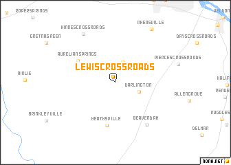 map of Lewis Crossroads