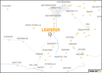 map of Lewis Run