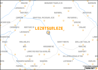 map of Lézat-sur-Lèze