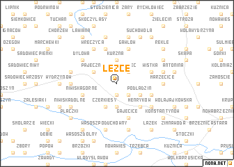 map of Łężce