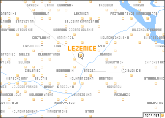 map of Leżenice