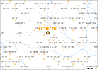 map of Lézigneux