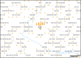 map of Łężki