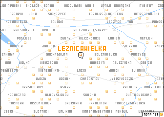 map of Leżnica Wielka