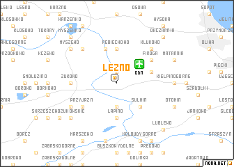 map of Leźno