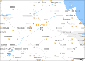 map of Łężyce