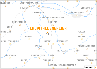 map of LʼHôpital-le-Mercier