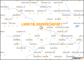 map of LʼHôpital-sous-Rochefort