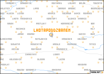 map of Lhota pod Džbánem