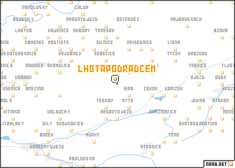 map of Lhota pod Radčem