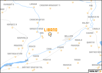 map of Libano