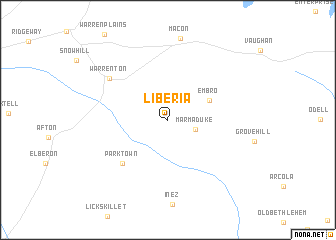 map of Liberia