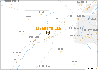 map of Liberty Hills