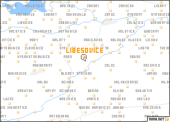 map of Liběšovice