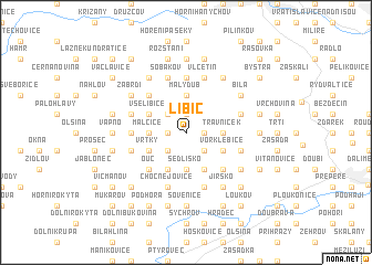 map of Libíč