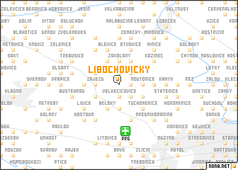 map of Libochovičky