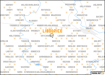 map of Libodřice