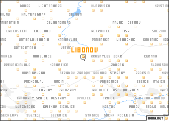 map of Liboňov