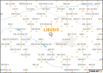 map of Libušín