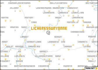 map of Lichères-sur Yonne