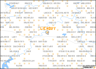 map of Líchovy
