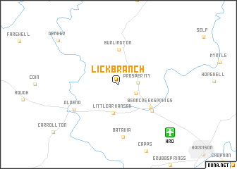 map of Lick Branch