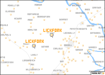 map of Lick Fork