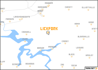 map of Lick Fork