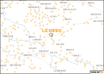 map of Lički Osik
