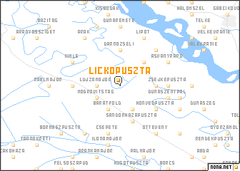 map of Lickópuszta