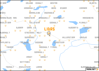 map of Lidås