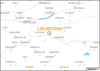 map of Lielmežnieki