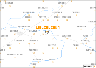 map of Lielzelčeva